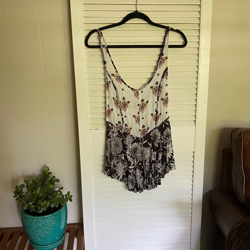 Free People Floral Peplum Tank Top